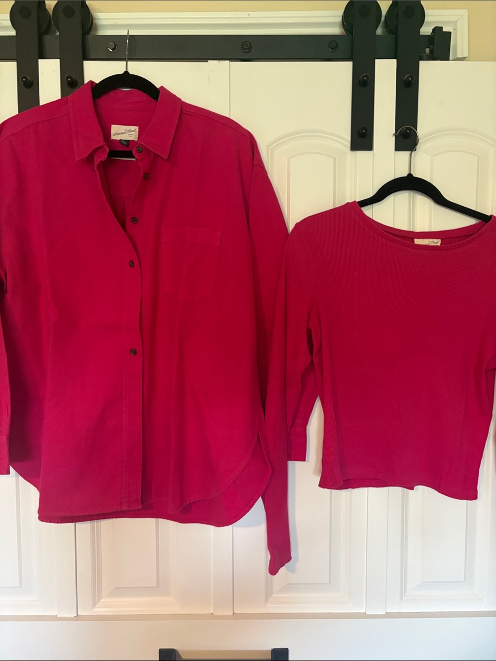 Womens Pink Long Sleeve Top with flannel set